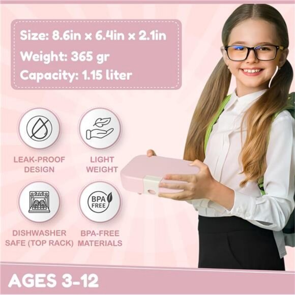 Bento box kids, the perfect bento box! Sized for toddlers, Leakproof - Picture 4 of 7